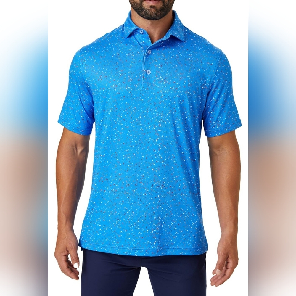 ZIRE LG Golf Men's Performance Polo Dry Fit Short Sleeve Shirt  Moisture-Wicking